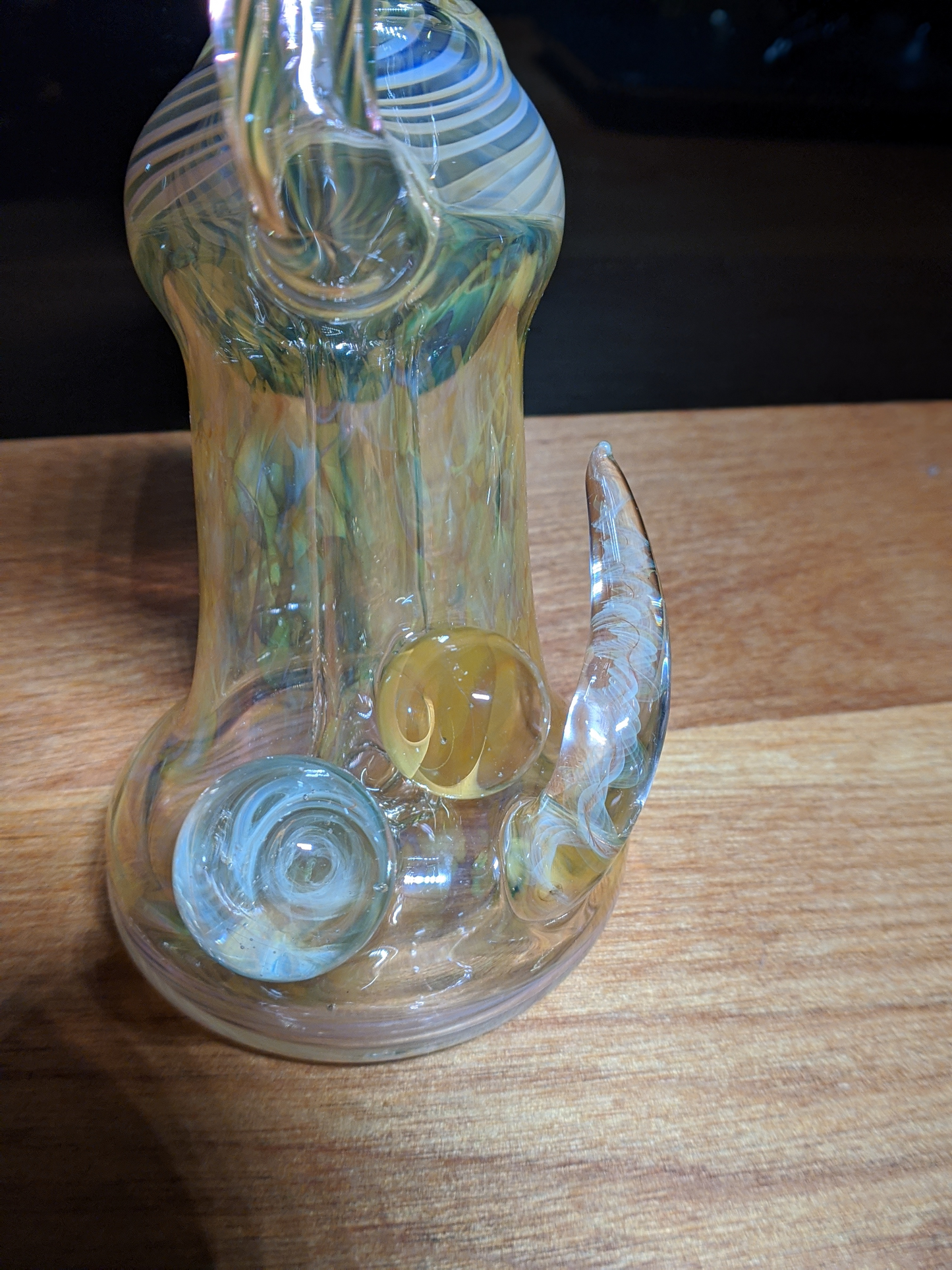 Dirge Glass Gold and Silver Fumed Bubbler