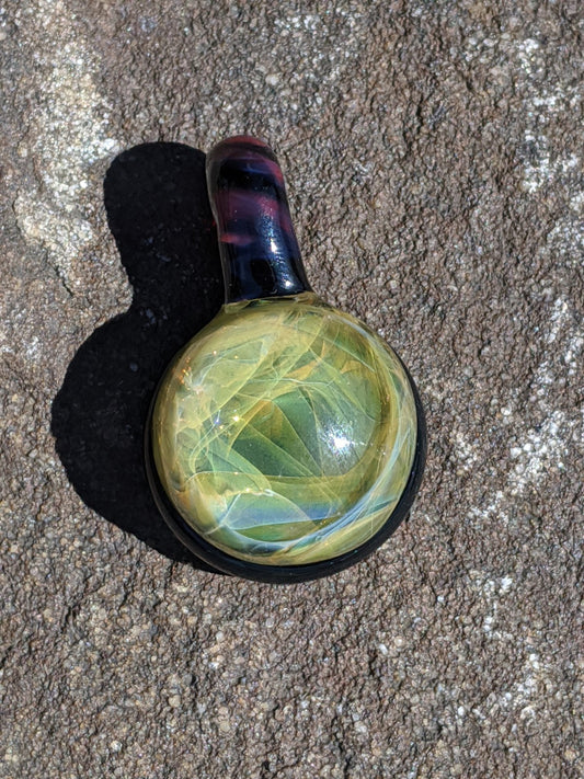 Eric G Glass Gold and Silver Chaos Pendant With Galaxy and Experimental Phoenix