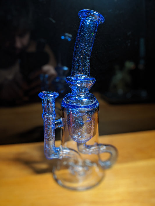 Dirge Glass Crushed Opal over Cobalt Blue Internal Klein Recycler