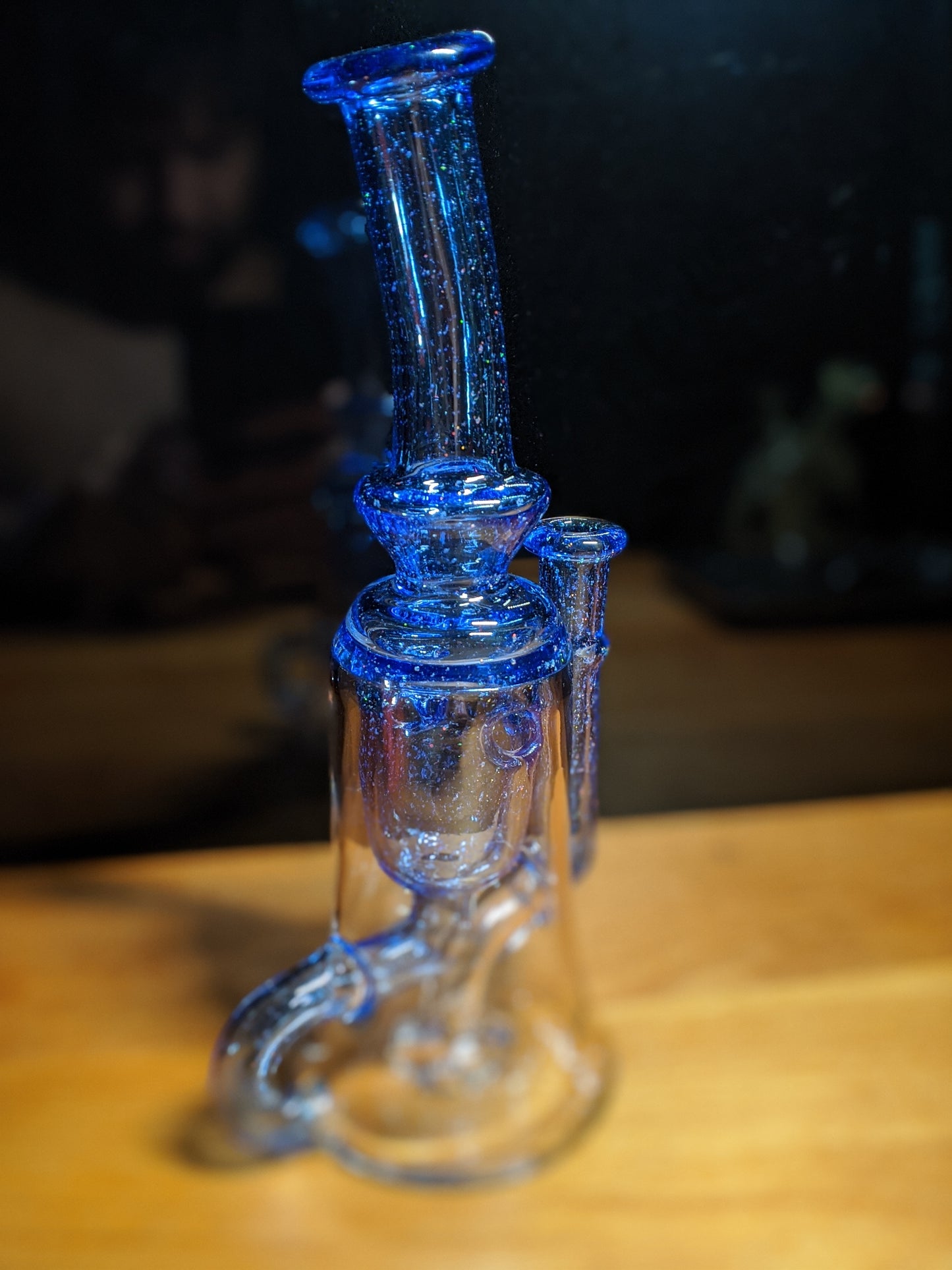 Dirge Glass Crushed Opal over Cobalt Blue Internal Klein Recycler