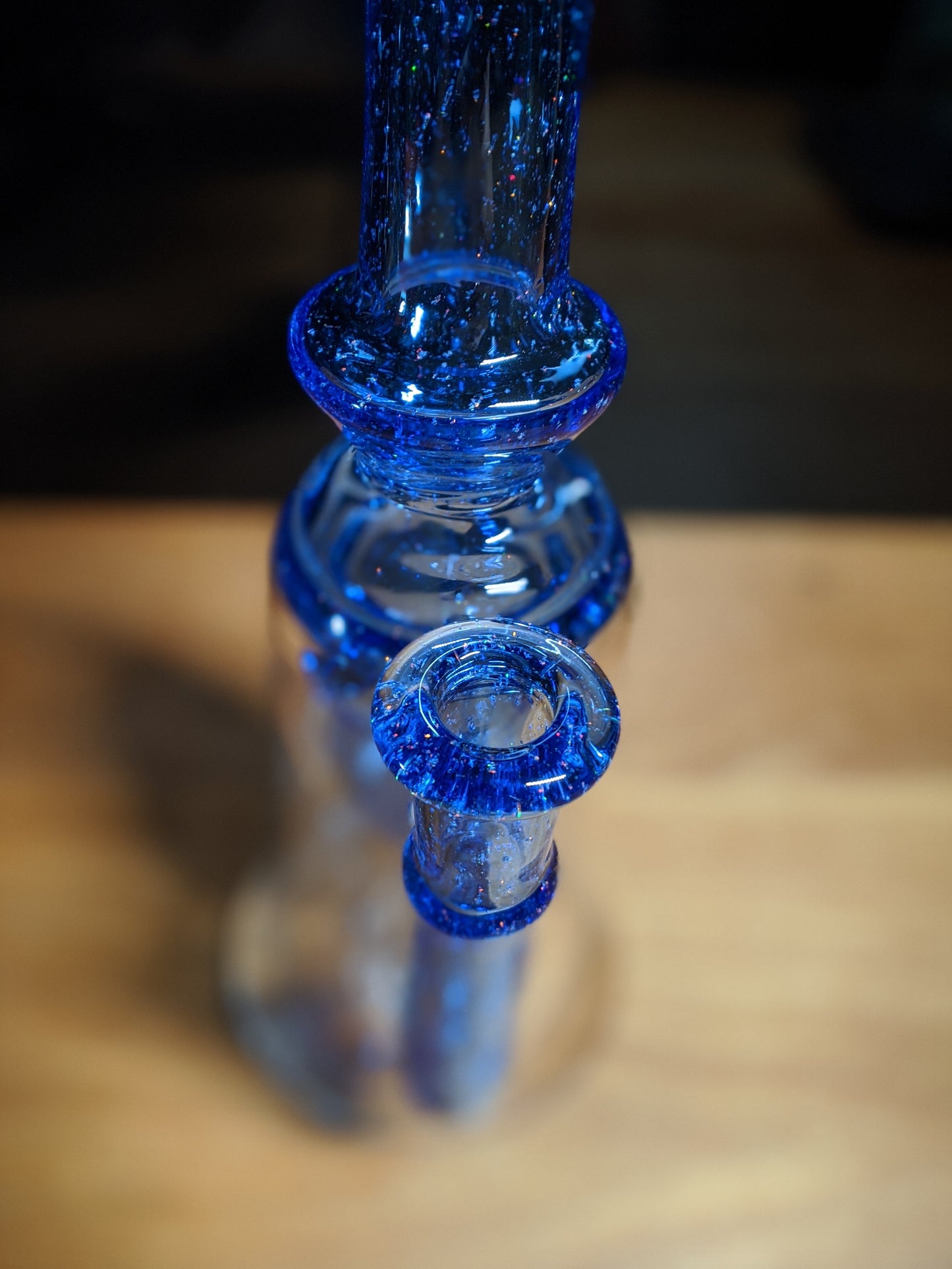 Dirge Glass Crushed Opal over Cobalt Blue Internal Klein Recycler