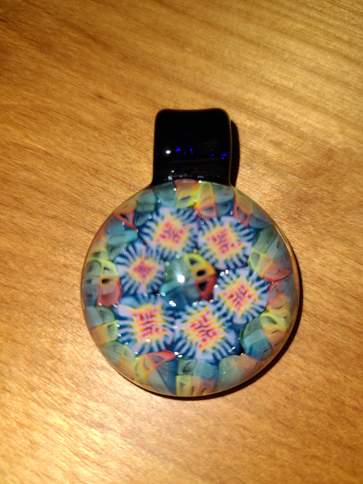 Jeff Heath Rainbow Murrine Circle Pendant