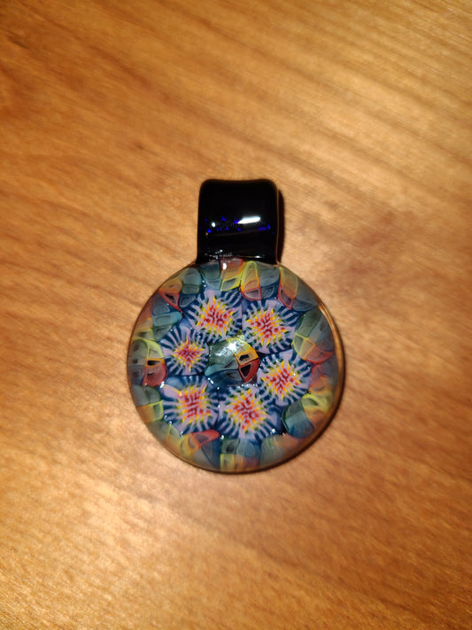 Jeff Heath Rainbow Murrine Circle Pendant