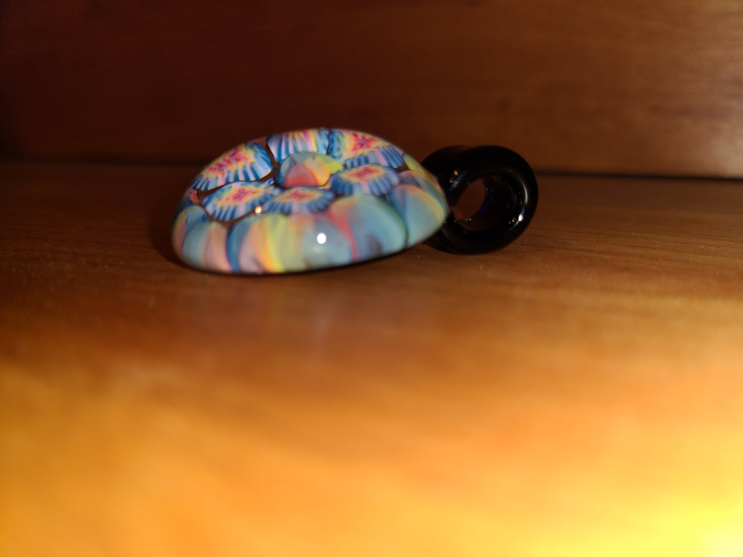 Jeff Heath Rainbow Murrine Circle Pendant