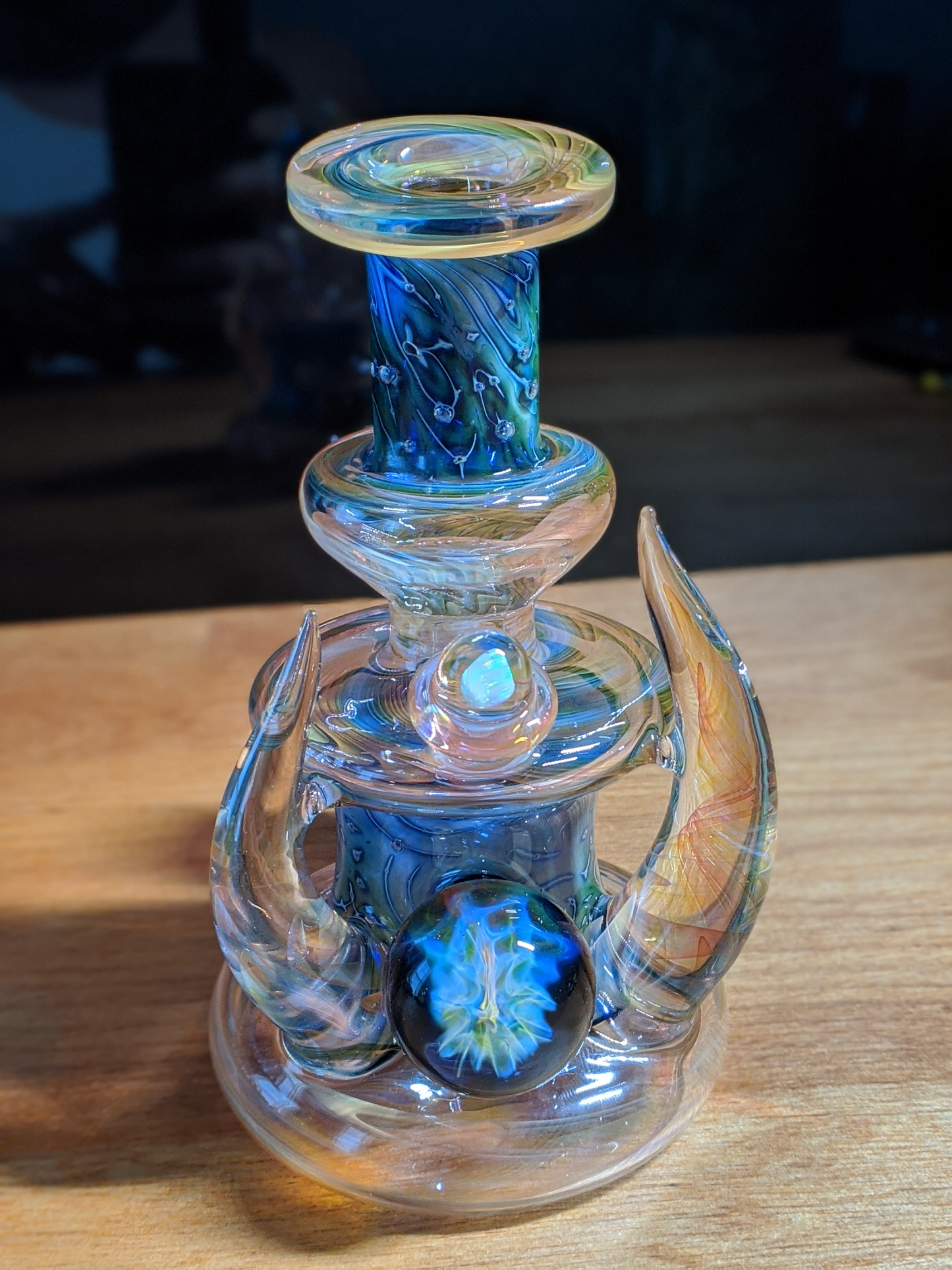 Kaliber Glass Fully Worked Gold and Silver Fumed Rig