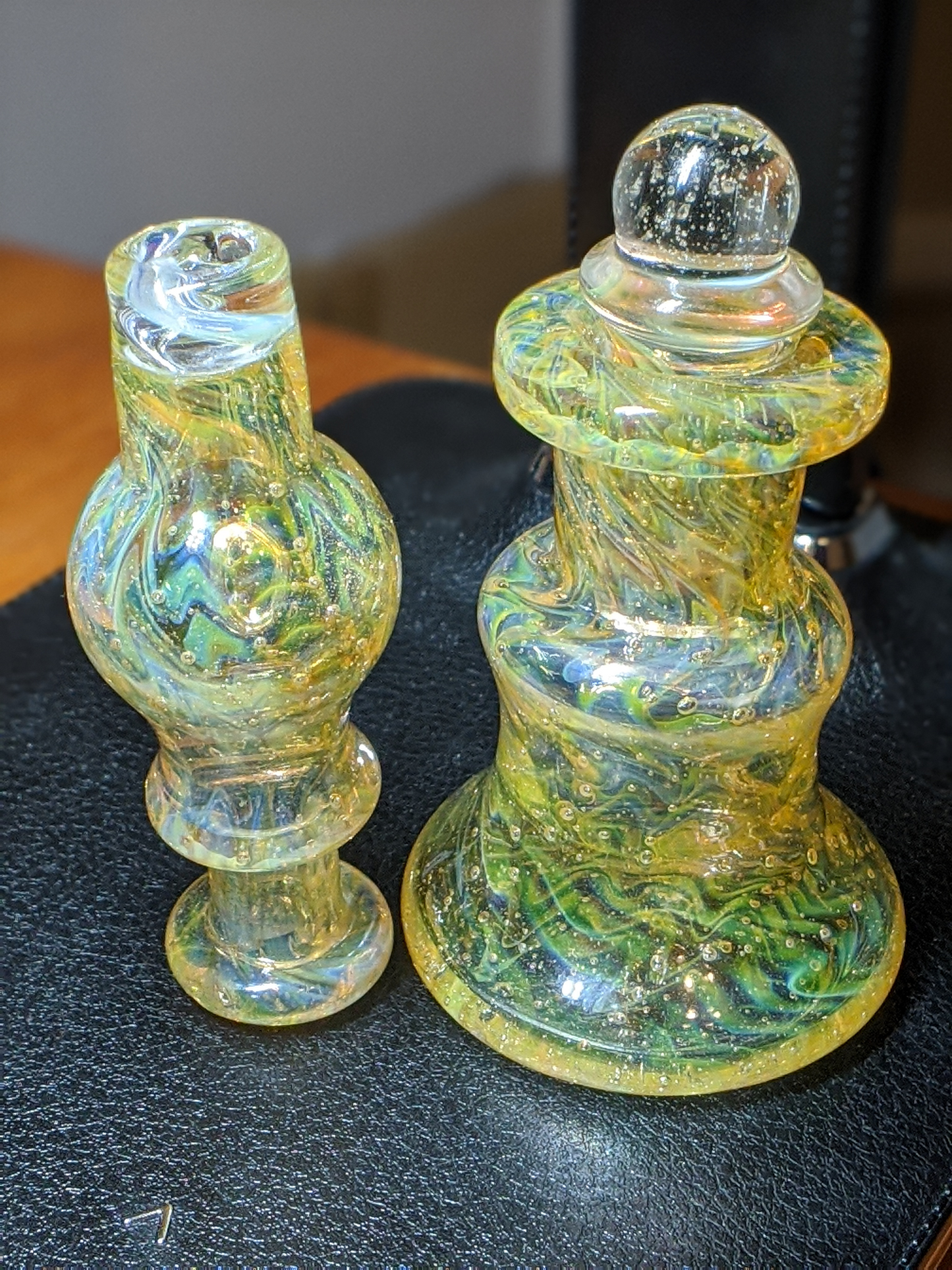 Kaliber Glass Fumed and UV Reactive Iso Set with Matching Bubble Cap