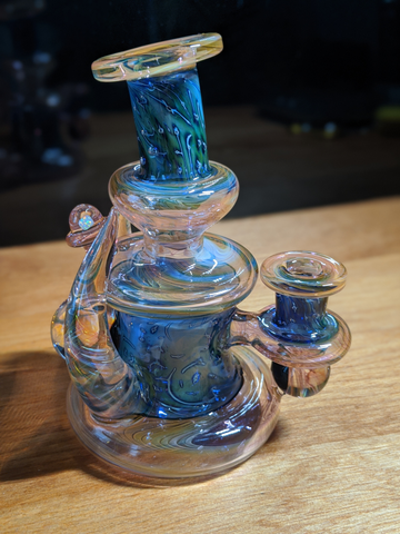 Kaliber Glass Fully Worked Gold and Silver Fumed Rig