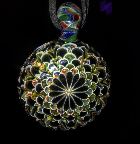 JuJu Glass Cold Worked and Cut Dotstack Pendant